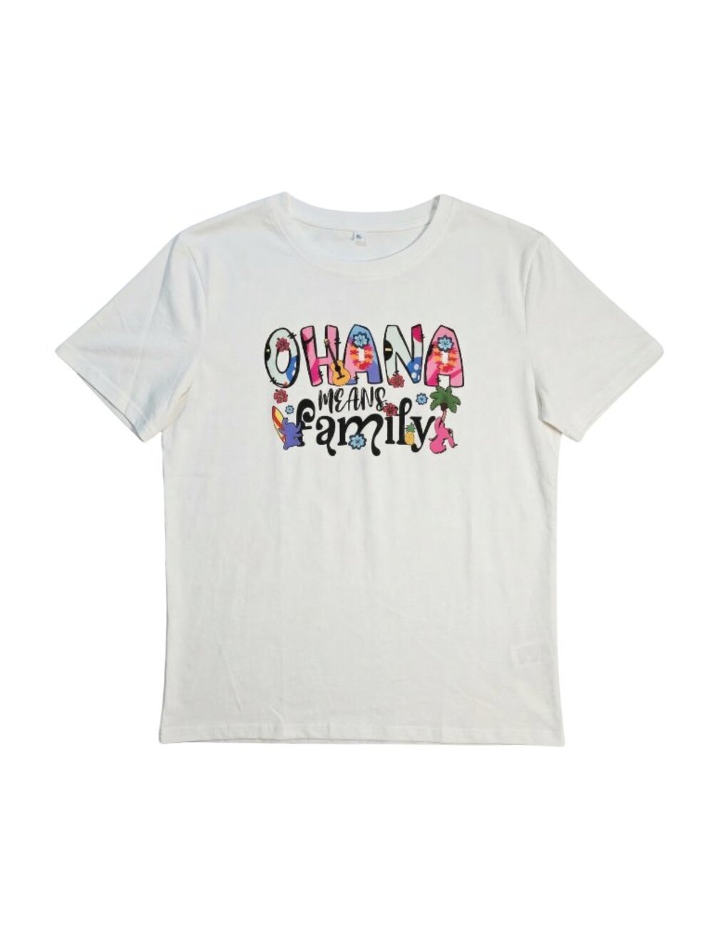 NWOT | Ohana Means Family Graphic T-Shirt | Lilo & Stitch Inspired | Cream | XL